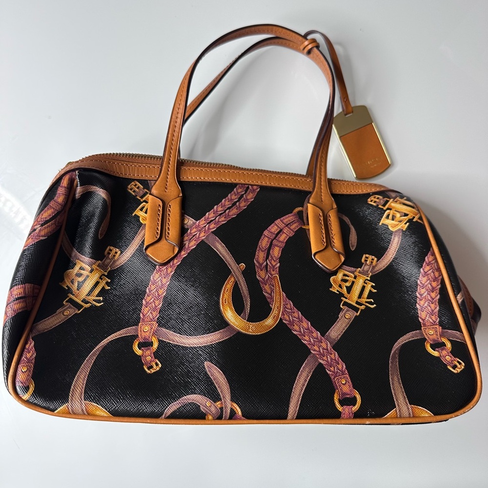 Ralph Lauren Lauren Newbury Tote Black And Brown